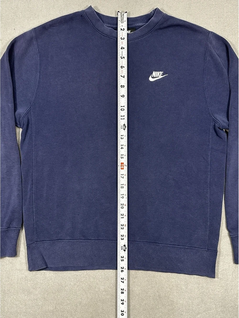 Nike Small Swoosh Crewneck Sweatshirt Navy Blue Mens Size S